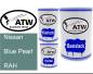 Preview: Nissan, Blue Pearl, RAH: 500ml Lackdose + 500ml Klarlack + 250ml Härter - Set, von ATW Autoteile West.